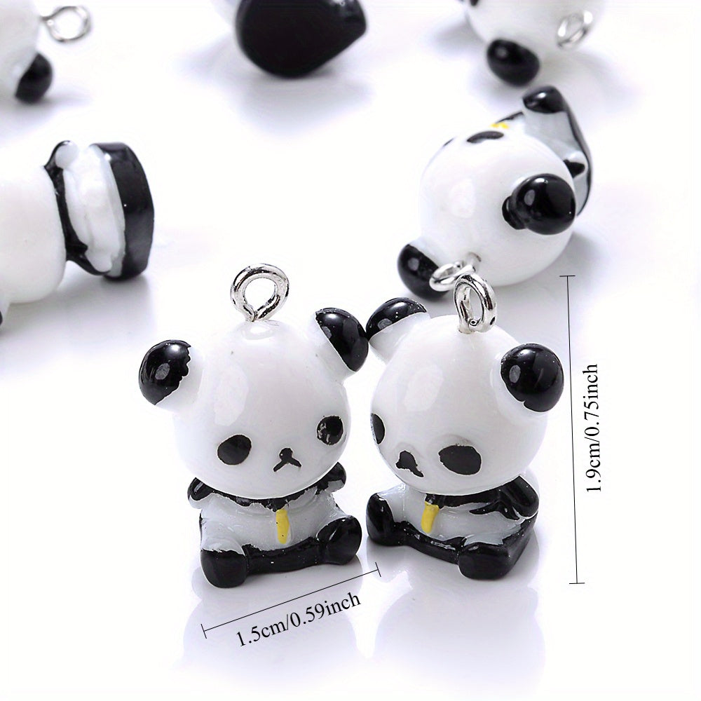 15x19mm 5pcs Panda Charms Pendant, Assorted Resin Pendants