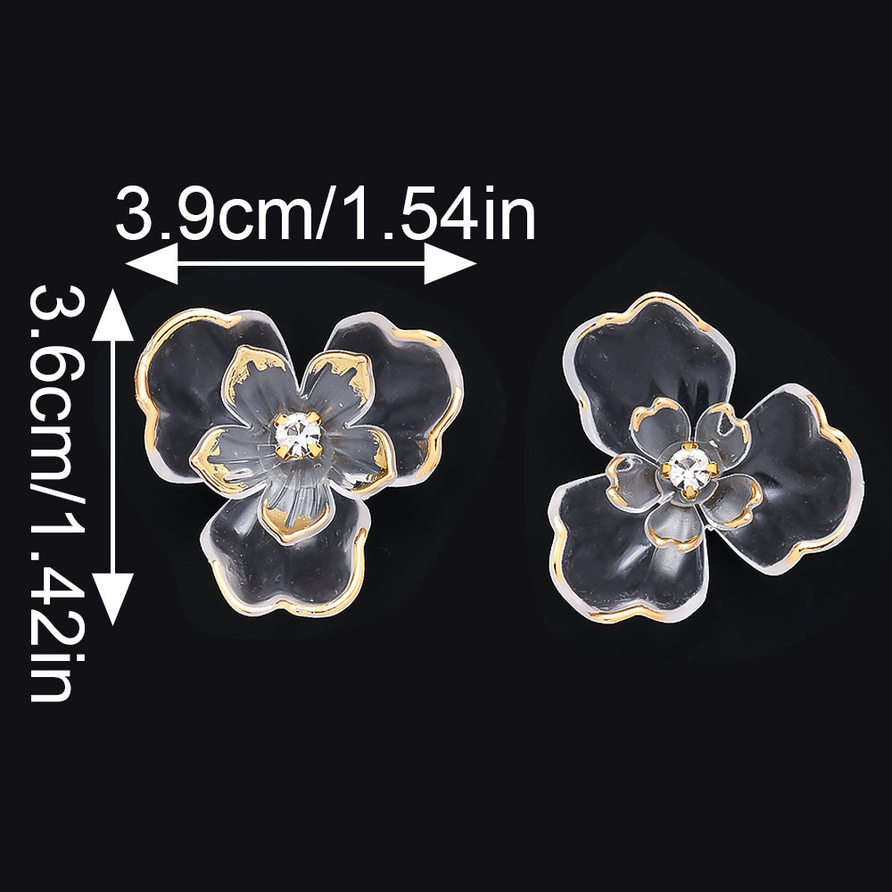 Transparent Flower Acrylic Beads