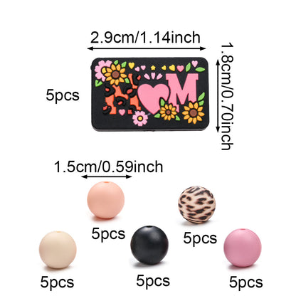 Heart-Shaped Silicone “Happy Mother’s Day” Beads
