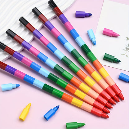 12-in-1 Vibrant Stacking Crayons, 10-Piece Set