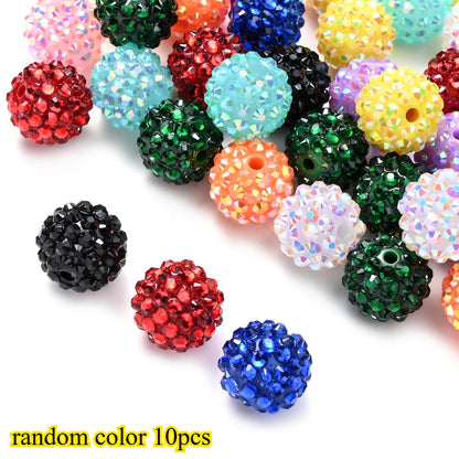 10pcs/set 16mm Random Resin Bayberry Ball Rhinestone Beads