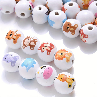 Christmas Wooden Santa & Tree Beads