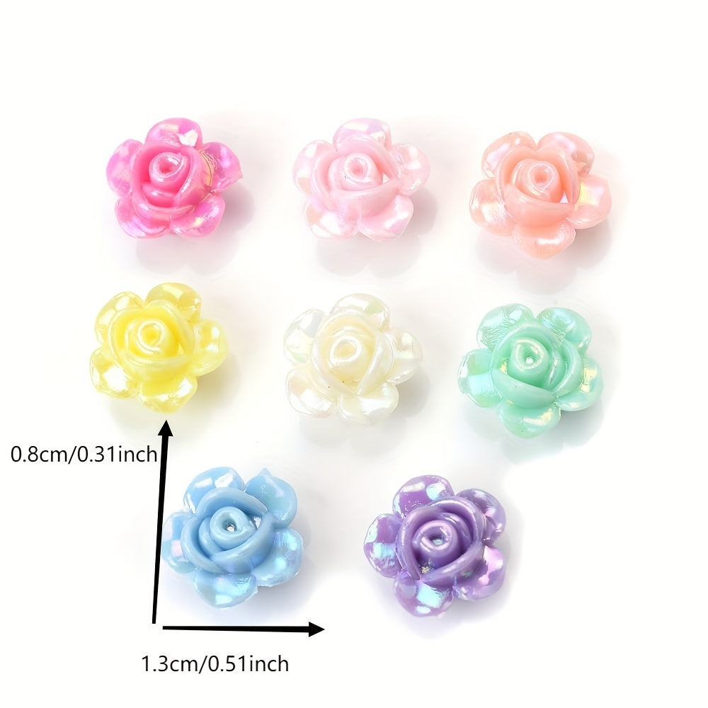 Mixed Color AB Shiny Flower Acrylic Beads