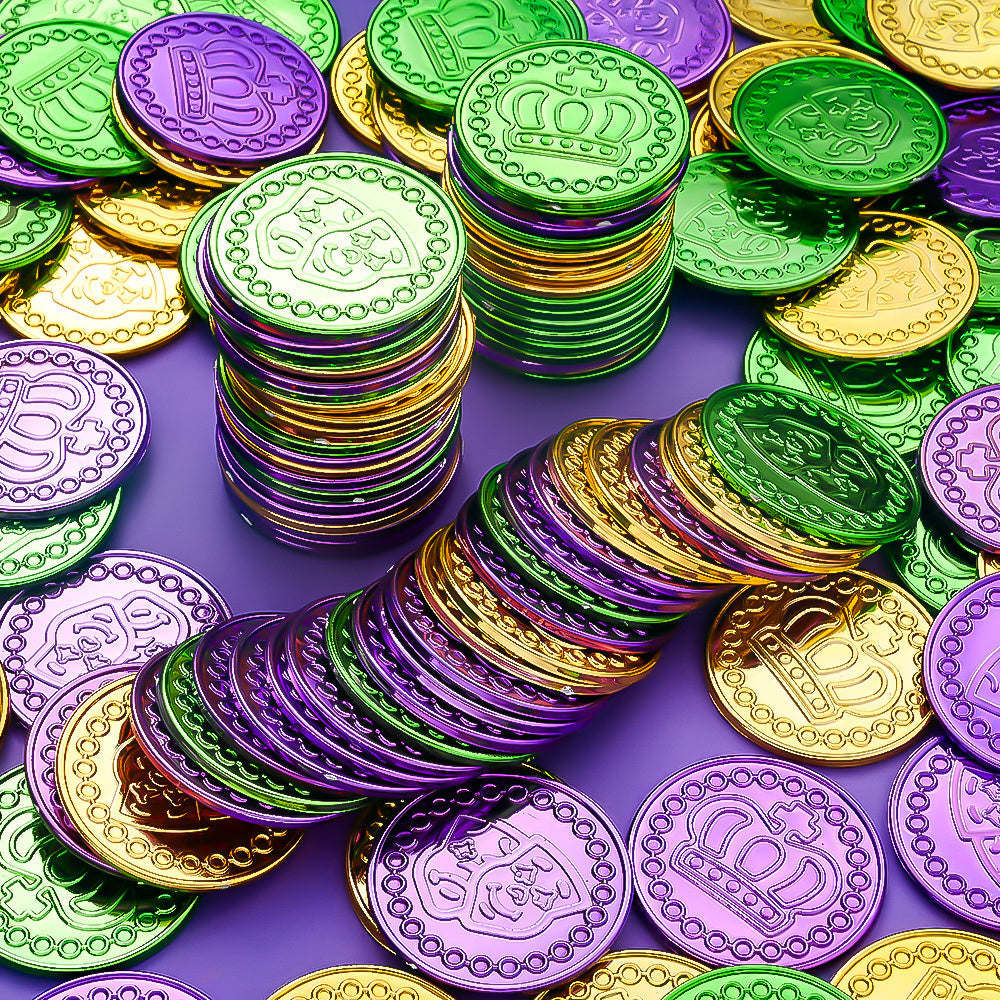 Mardi Gras Plastic Party Coins