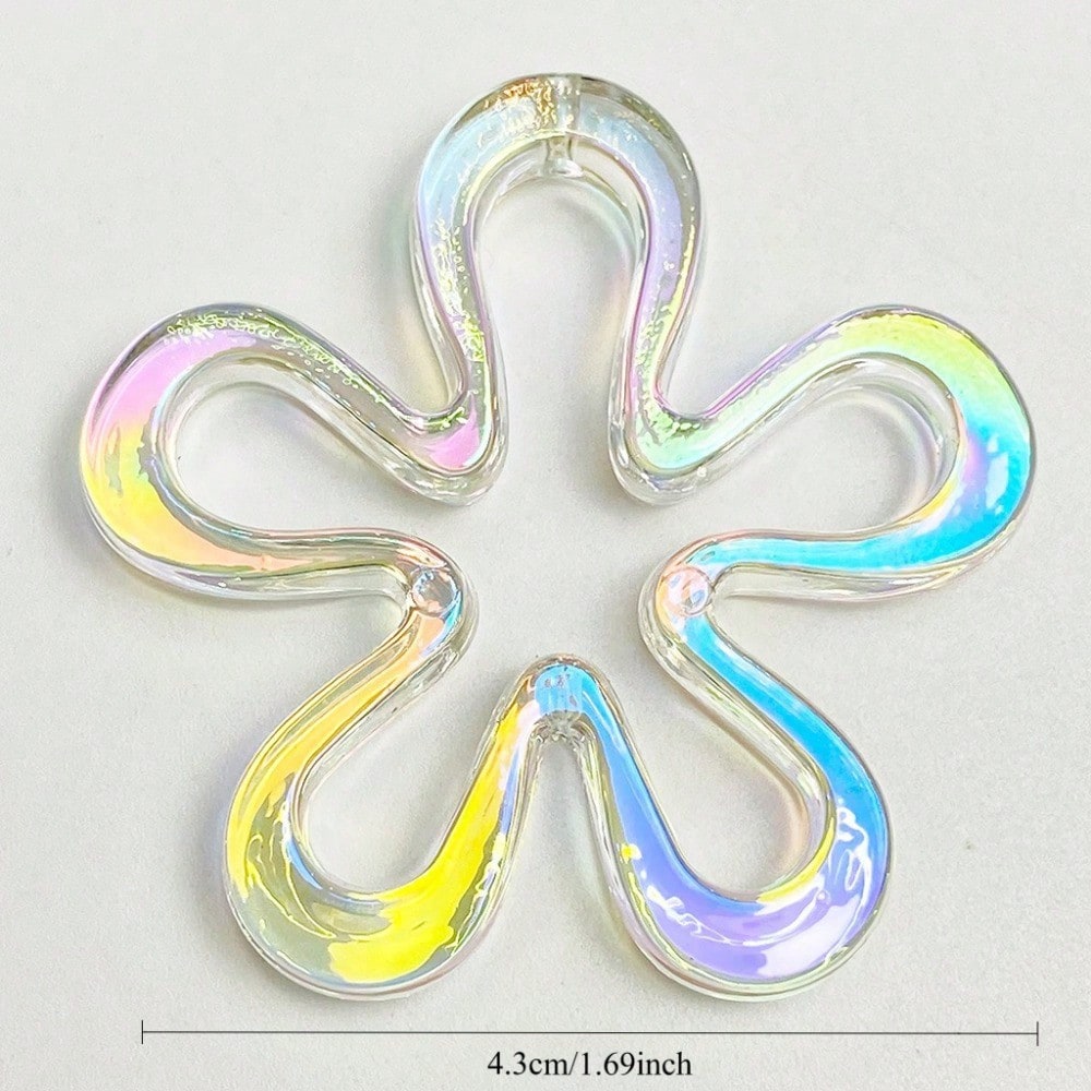 10-Piece 43 mm UV Gradient Plum Blossom Acrylic Beads