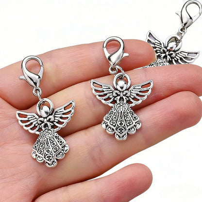 18PCS Retro Angel Mini Keychain Charm Set