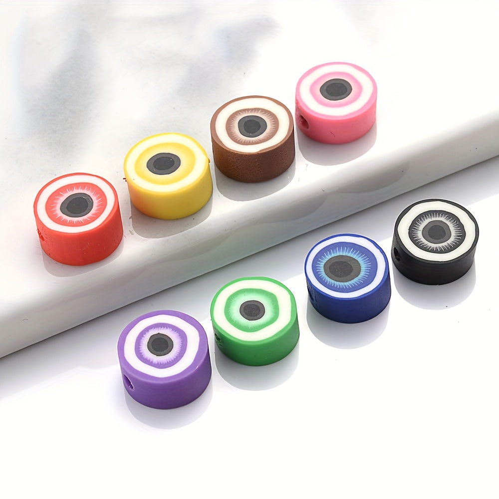 30/50PCS 10mm Mixed Eye Soft Clay Spacer Bead Set