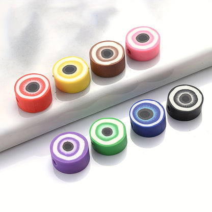30/50PCS 10mm Mixed Eye Soft Clay Spacer Bead Set