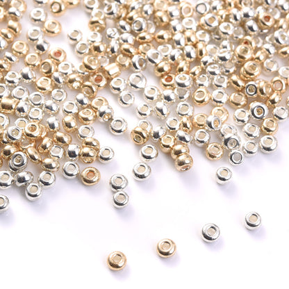 Gold and Silver 2/3/4 mm Glass Seed Beads
