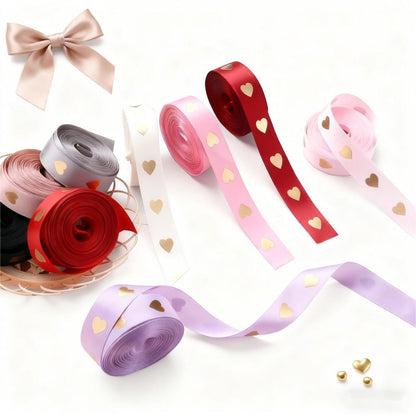Peach Heart Gift Wrapping Ribbon