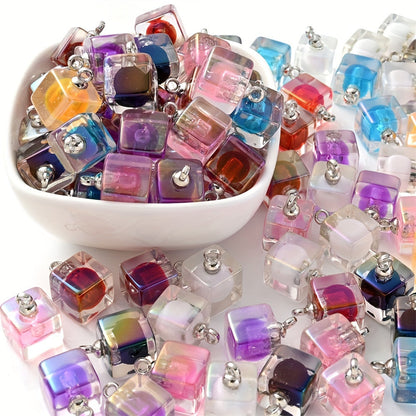 10PCS 12×18mm Square Acrylic Pendant Set
