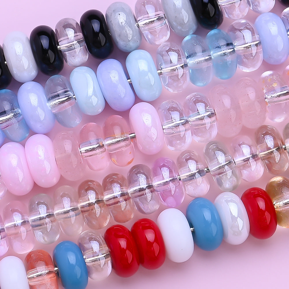 Vibrant Flat Round Glass Spacer Beads