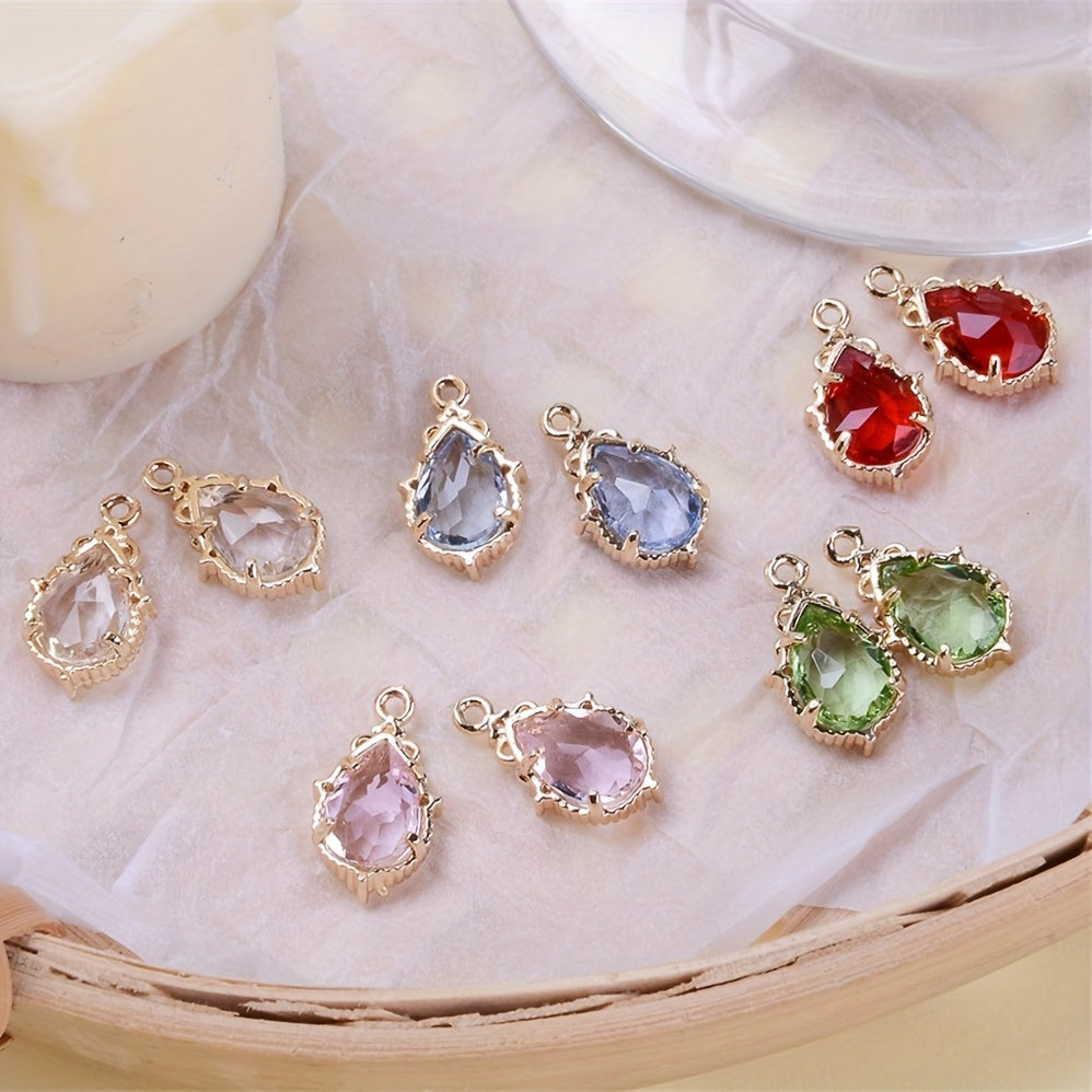 Glass Water Drop Pendant Charms