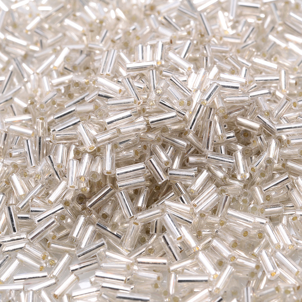 500-Piece 2x4 mm Multicolor Glass Tube Beads