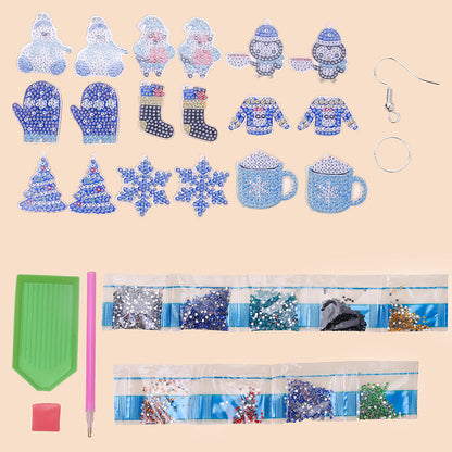 Acrylic Christmas Diamond Painting Earrings Set
