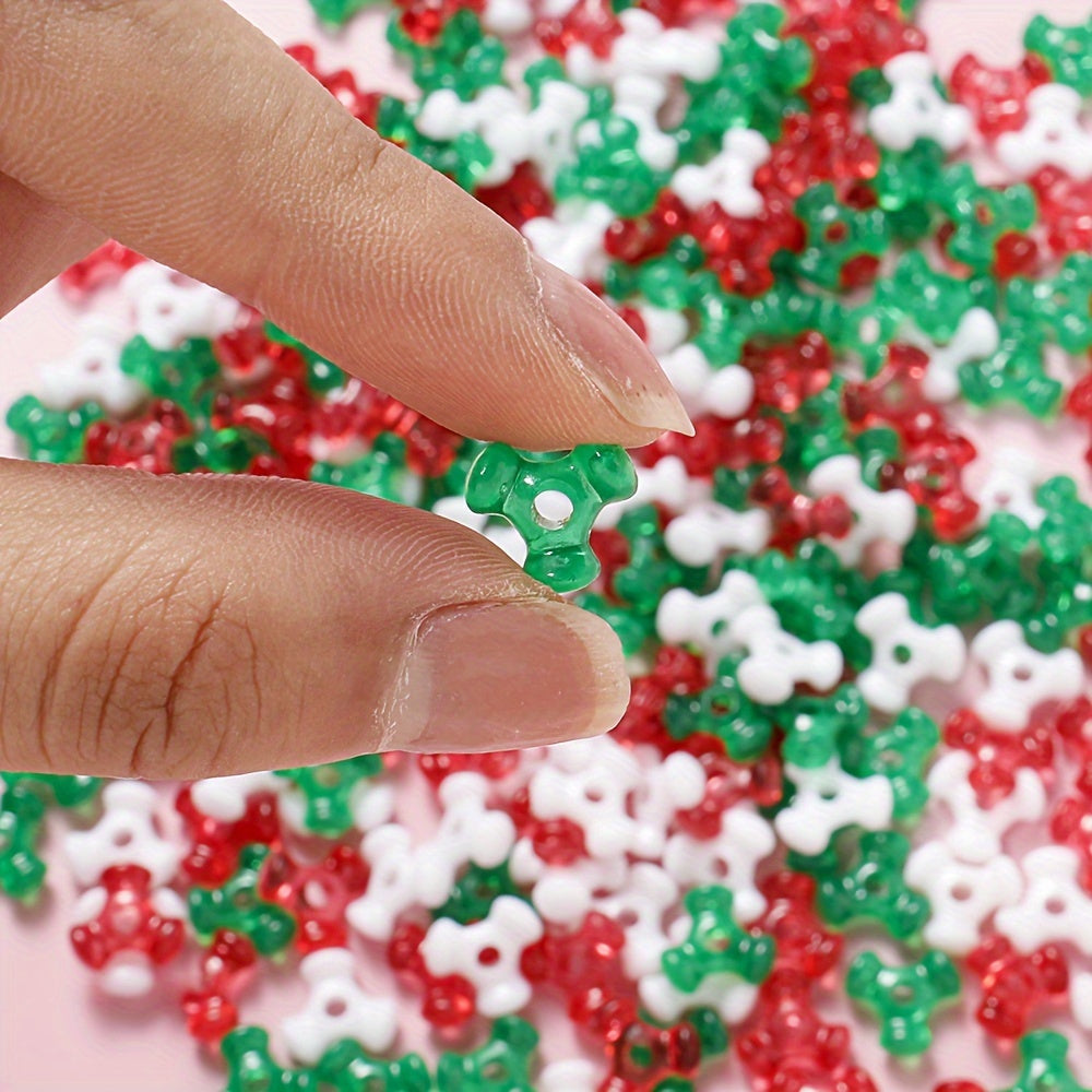 Christmas Acrylic Tri Beads
