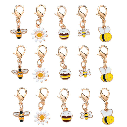 Bee and Daisy Enamel Pendant Charms