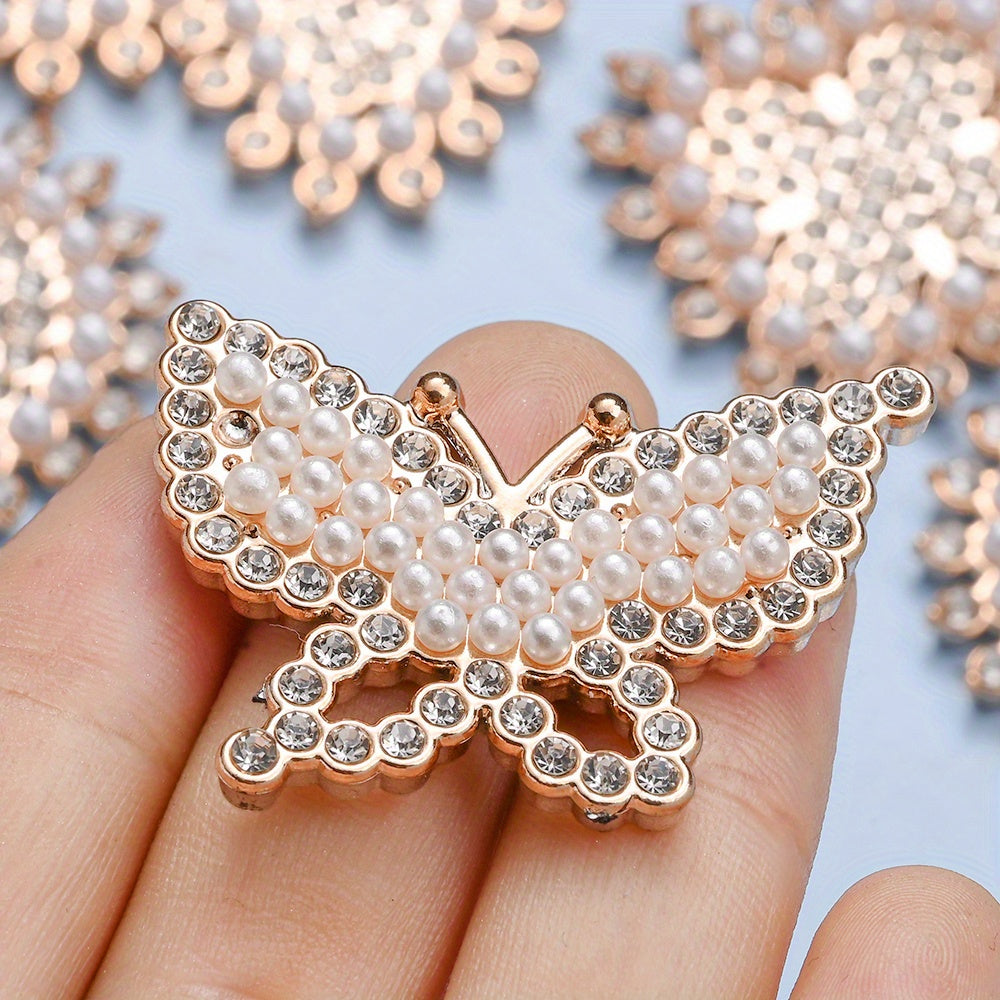 Stylish Acrylic Pearl and Rhinestone Flatback Embellishments