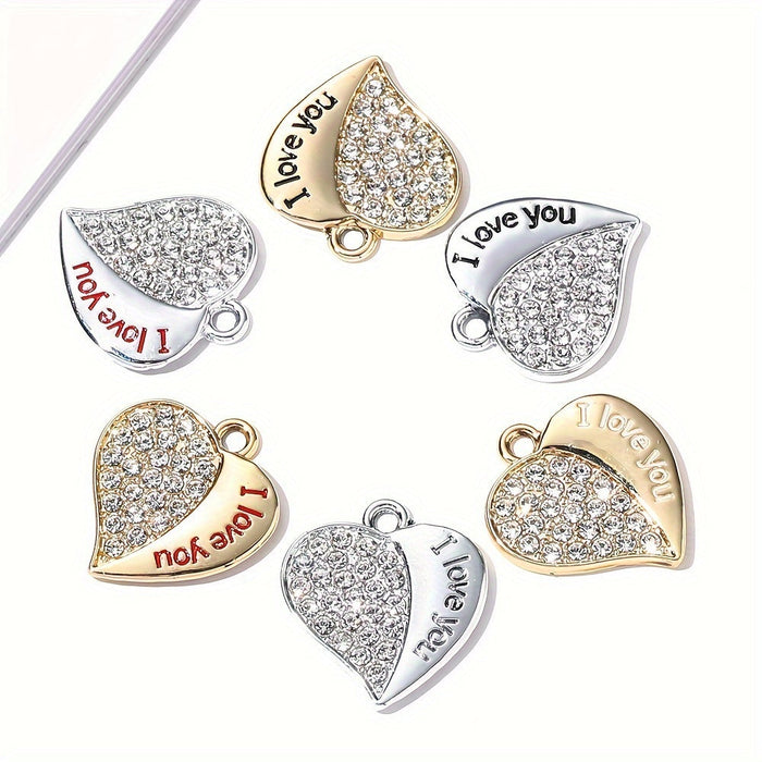 "I Love You" Heart Pendant Charms