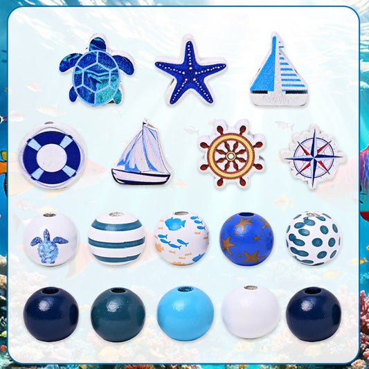 Nautical-Themed Wooden Beads