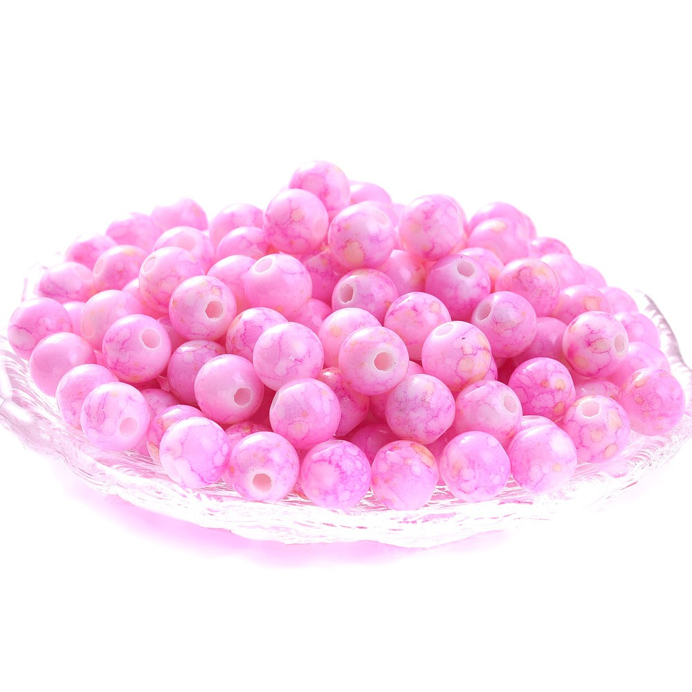100pcs 8mm Cracked Acrylic Loose Spacer Beads