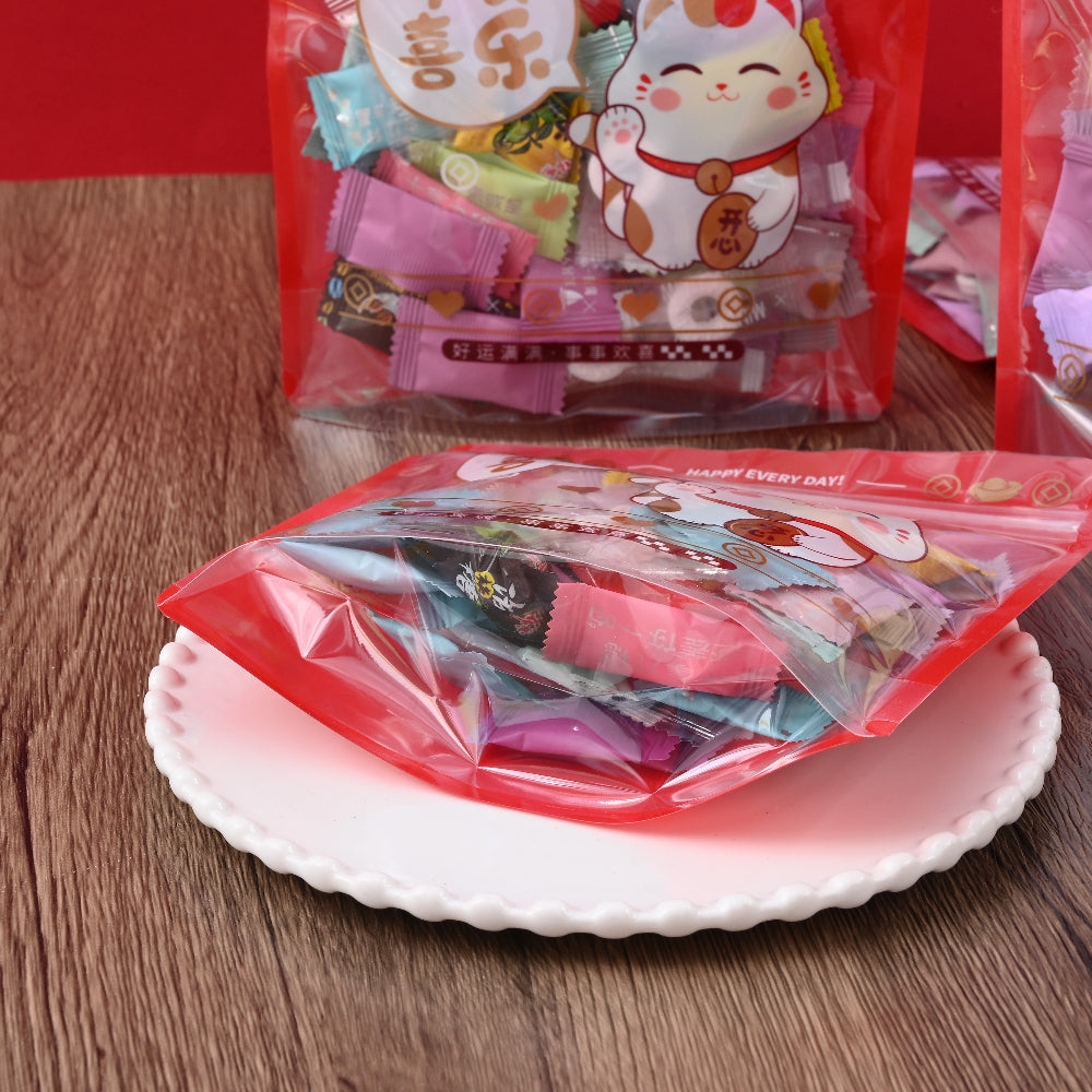 10-Piece Happy Lucky Cat Plastic Gift Bags