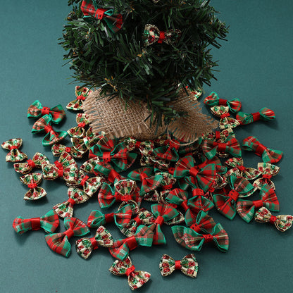 Christmas Gold Threaded Ripple Bow Embellishments