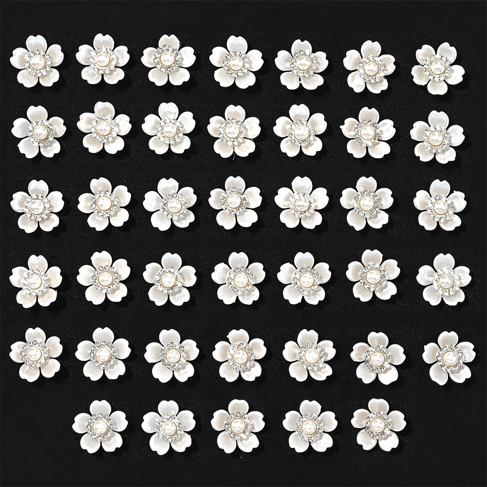 Petal Rhinestone Flower Flatback Beads