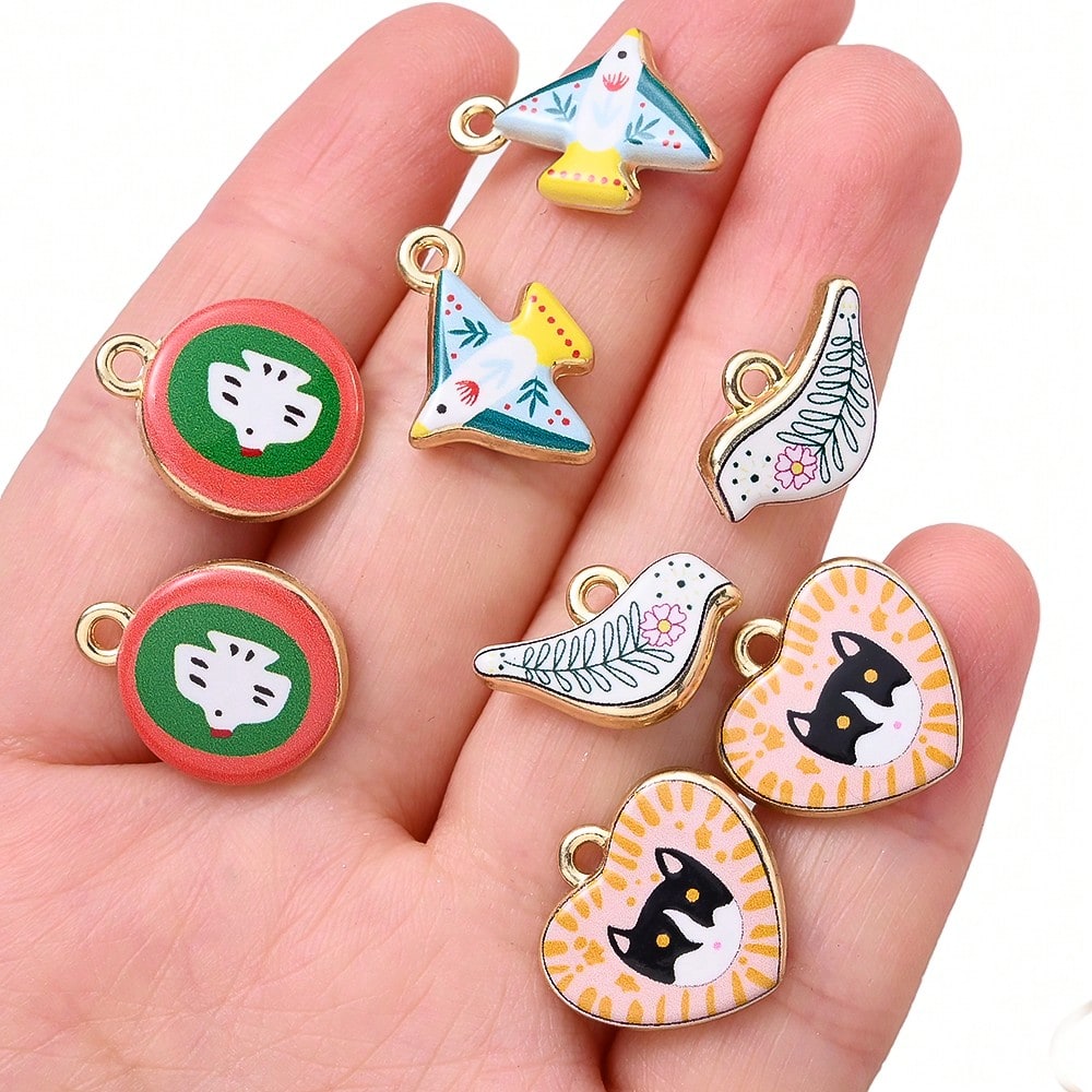 Vintage Enamel Animal and Symbol Charms