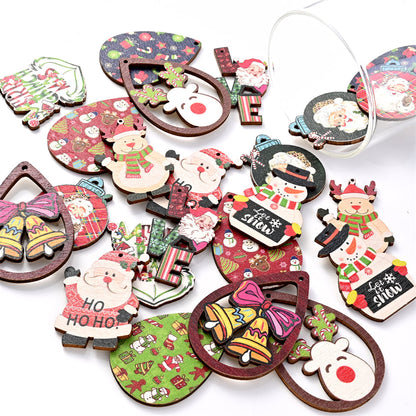 Christmas Painted Wooden Hanging Pendants