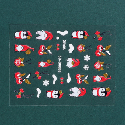 Christmas 5D Embossed Nail Art Stickers