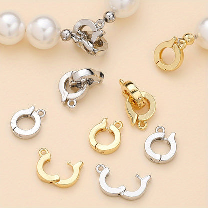 1 Pair 8mm Gold & Silver Copper Jewelry Clasps