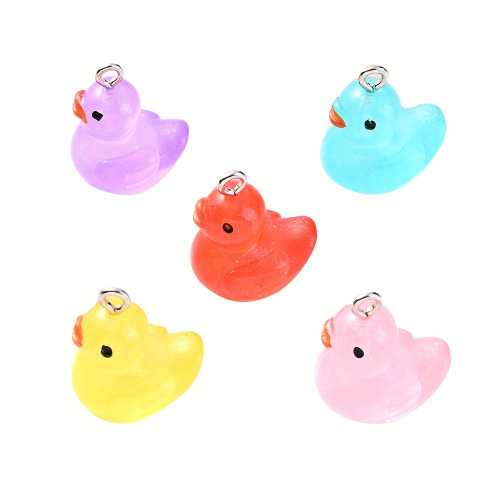 10PCS 16×20mm Luminous Duck Acrylic Bead Set