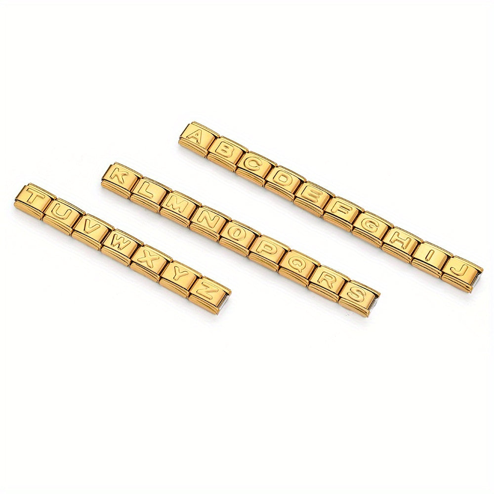 Golden Alphabet Alloy Bracelet Module