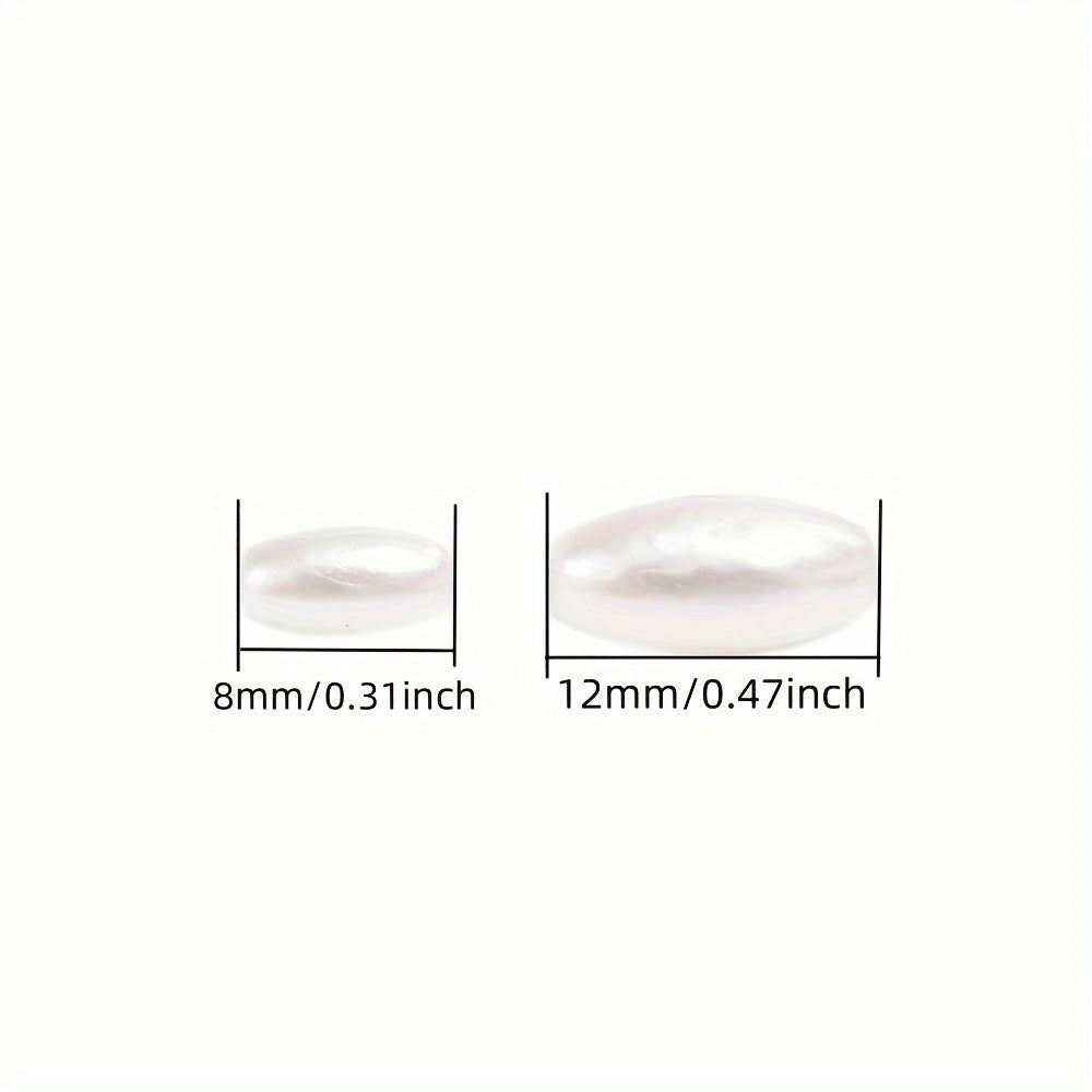 Beige Oval Acrylic Rice Beads