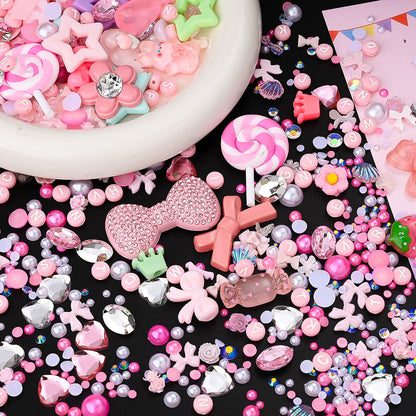Macaron Resin Love Bow Star Flatback Embellishment Set