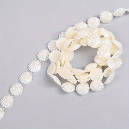 2m Imitation Pearl & Shell Rose Flower Bead Chain