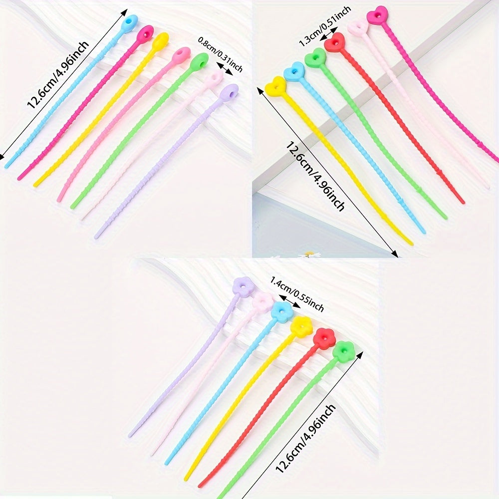 10PCS 12.6cm Silicone Cable Organizer Strap Set
