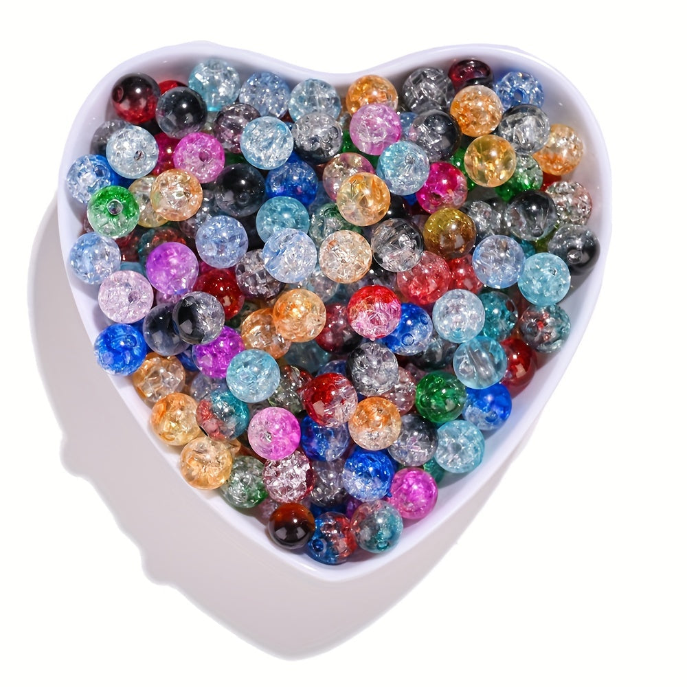 100PCS 8mm Round Cracked Acrylic Bead Set