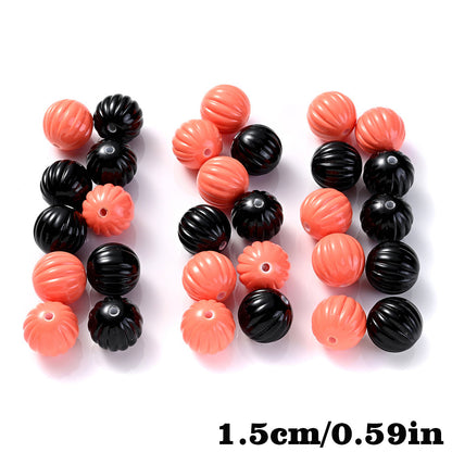 50pcs 15mm Acrylic Pumpkin Beads