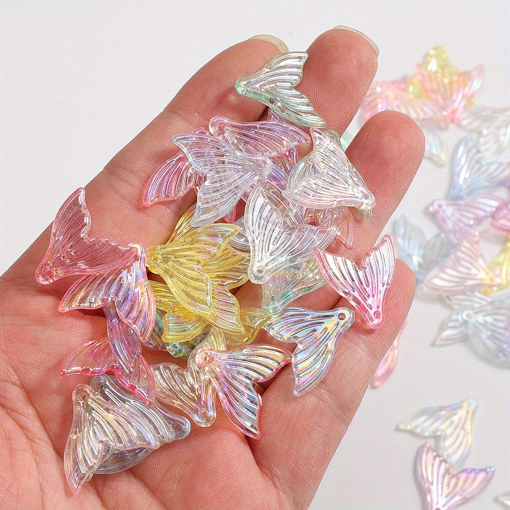 Clear Shiny Fishtail Acrylic Pendants