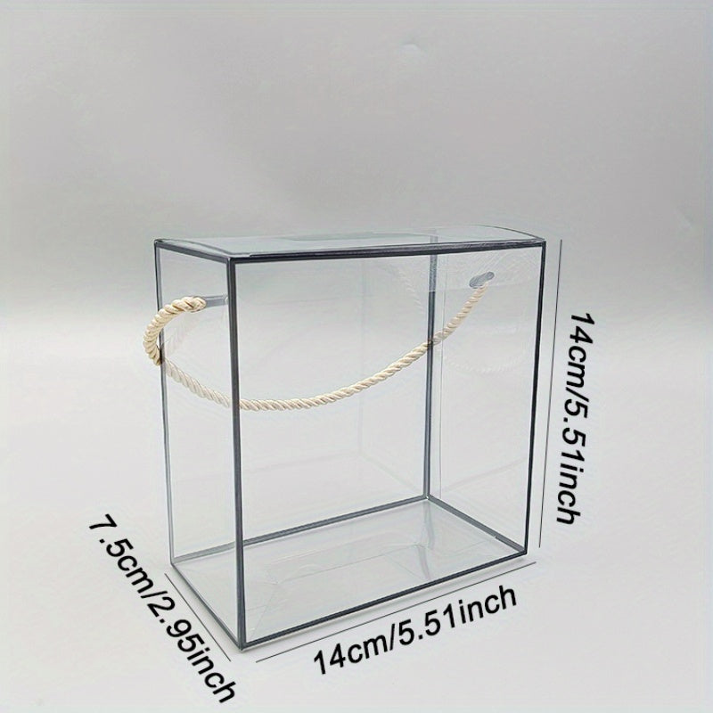 5-Piece Transparent Handheld Gift Boxes with Rope