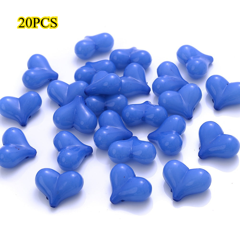 20PCS 17×21mm Multicolor Acrylic Heart Spacer Beads
