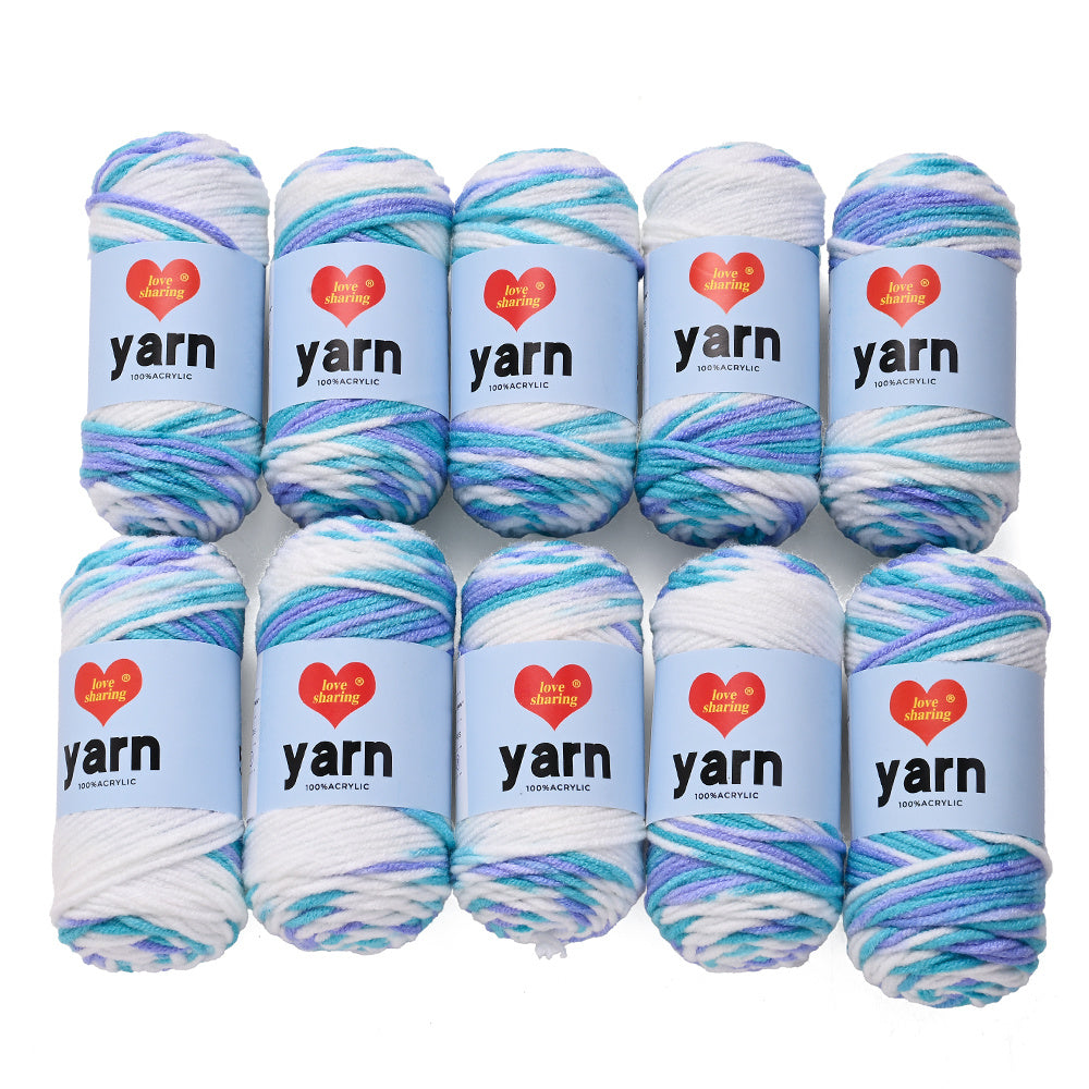 10PCS 10×4cm Rainbow Gradient Polyester Knitting Yarn