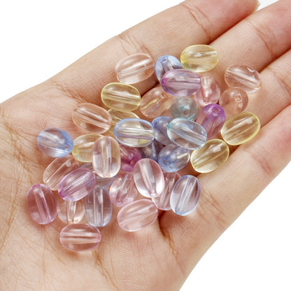 Light Clear Oval Acrylic Beads