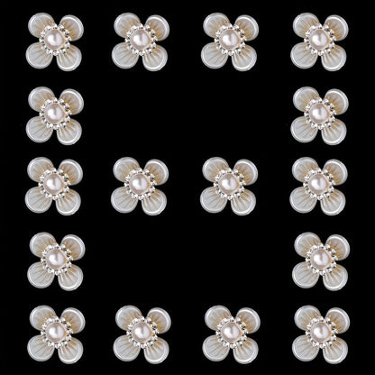 20PCS 19–27mm White Flower Acrylic Embellishment Set