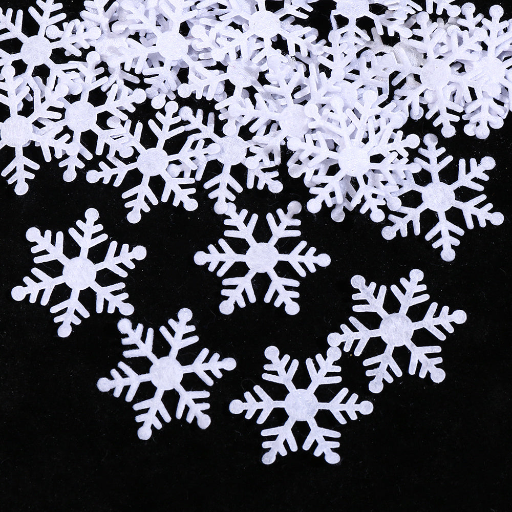 Gold & White Snowflake Polyester Decorations