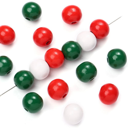 Mixed Color Round Wooden Beads