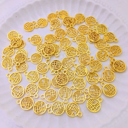 10 mm Guofeng Lucky Alloy Pendant Charms