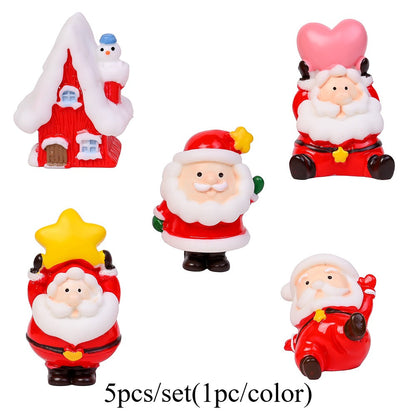 Resin Santa Claus Ornament Set